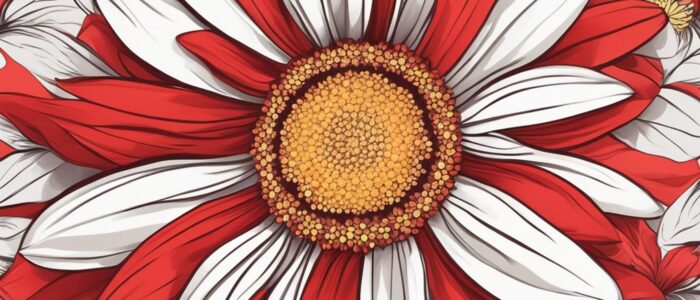red daisy flower aesthetic background illustration 5