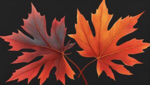 red maple leaf black dark background illustration 1