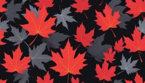 red maple leaf black dark background illustration 2