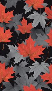 red maple leaf black dark background illustration 4