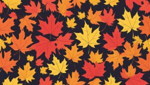 red orange fall maple leaves aesthetic background illustration wallpaper 2