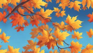 red orange fall maple leaves aesthetic background illustration wallpaper 7