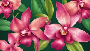red orchid flower aesthetic illustration background 2