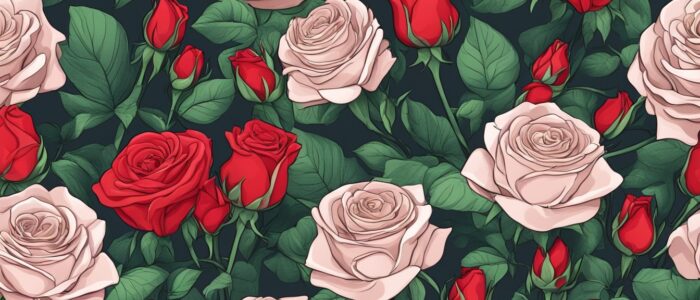 red roses aesthetic background illustration 1