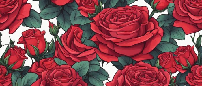 red roses aesthetic background illustration 2