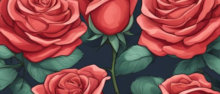 red roses aesthetic background illustration 3