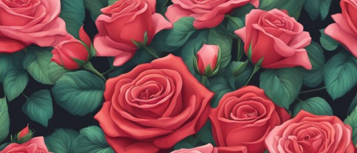 red roses aesthetic background illustration 5