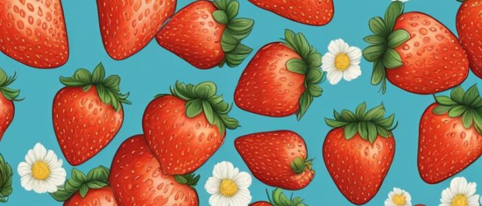 red strawberry pattern background aesthetic illustration 5