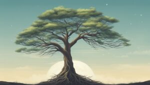 simple minimal tree of life aesthetic background illustration 1