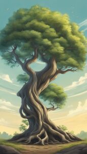 simple minimal tree of life aesthetic background illustration 4