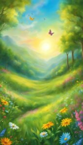 spring fantasy aesthetic illustration wallpaper 1