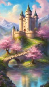 spring fantasy castle aesthetic wallpaper 2