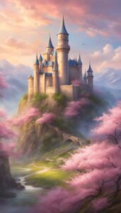 spring fantasy castle aesthetic wallpaper 3