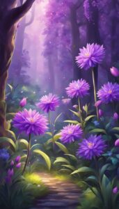 spring fantasy magical forest purple phone wallpaper 2