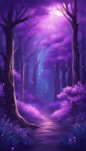 spring fantasy magical forest purple phone wallpaper 5