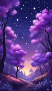 spring fantasy magical forest purple phone wallpaper 6