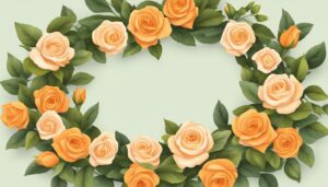 spring orange rose wreath illustration 1