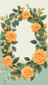 spring orange rose wreath illustration 3