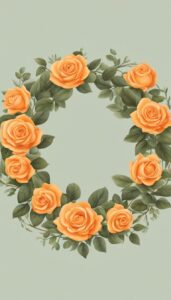 spring orange rose wreath illustration 4