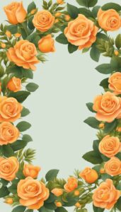 spring orange rose wreath illustration 5