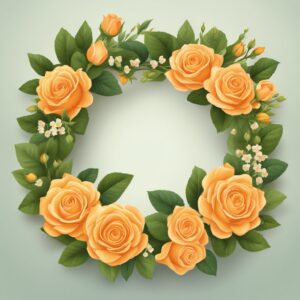 spring orange rose wreath illustration 6