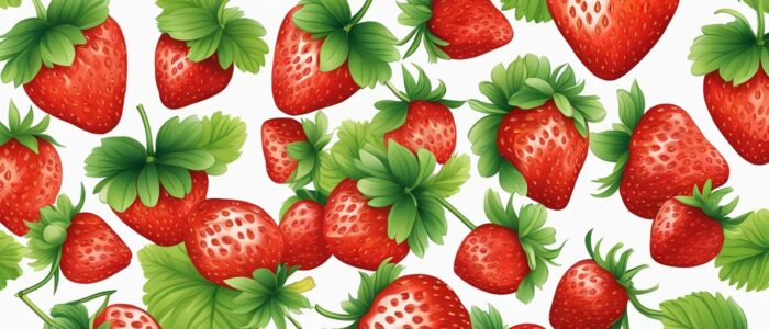 strawberry pattern white background aesthetic illustration 2