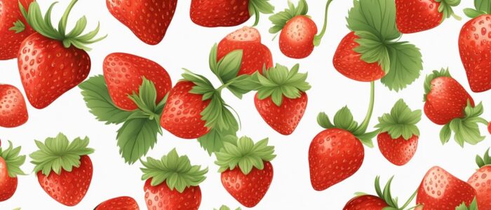 strawberry pattern white background aesthetic illustration 6