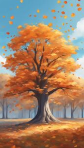 tree of life in autumn aesthetic background illustration 6