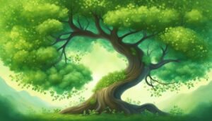 tree of life in spring aesthetic background illustration 1