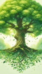 tree of life in spring aesthetic background illustration 3