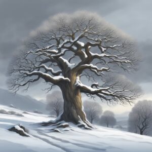 tree of life in winter aesthetic background illustration 2