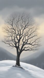 tree of life in winter aesthetic background illustration 3