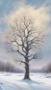 tree of life in winter aesthetic background illustration 4