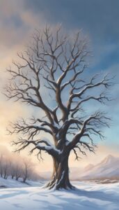 tree of life in winter aesthetic background illustration 6