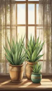 vintage aloe vera plants aesthetic illustration background 4