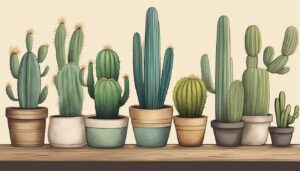 vintage cactus aesthetic illustration background 2