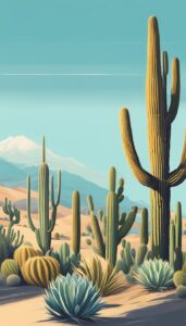 vintage cactus aesthetic illustration background 3