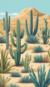 vintage cactus aesthetic illustration background 4