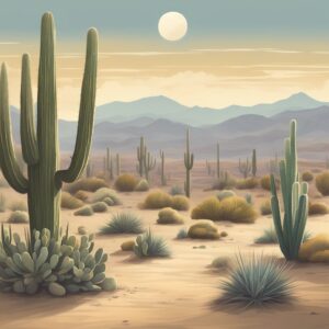 vintage cactus aesthetic illustration background 6