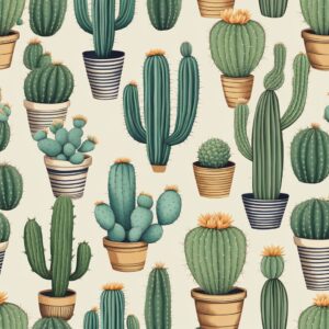 vintage cactus aesthetic illustration background 7