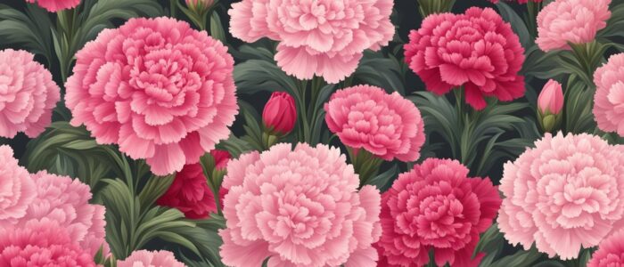 vintage carnation flowers aesthetic background illustration 2