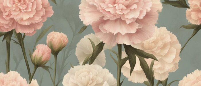vintage carnation flowers aesthetic background illustration 5