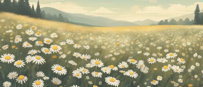 vintage daisy flower aesthetic background illustration 1