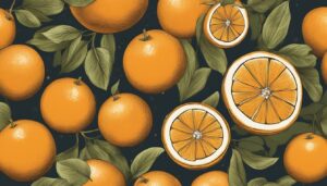 vintage orange fruit pattern background illustration 3