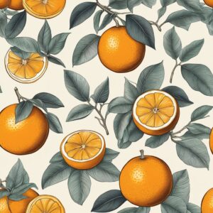 vintage orange fruit pattern background illustration 5