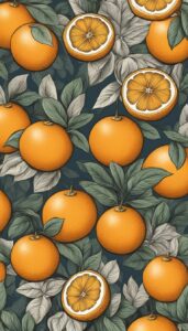 vintage orange fruit pattern background illustration 6