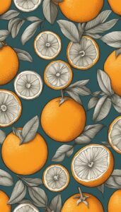 vintage orange fruit pattern background illustration 7