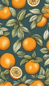 vintage orange fruit pattern background illustration 9