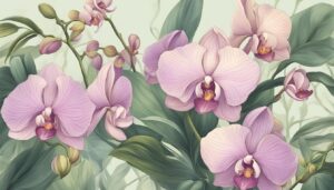 vintage orchid flower aesthetic illustration background 1
