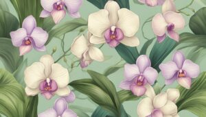 vintage orchid flower aesthetic illustration background 2